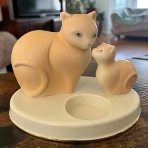 Lenox Tabby Twosome Votive Tea Light Ceramic Figurine Cat Kitten Lovers No Box